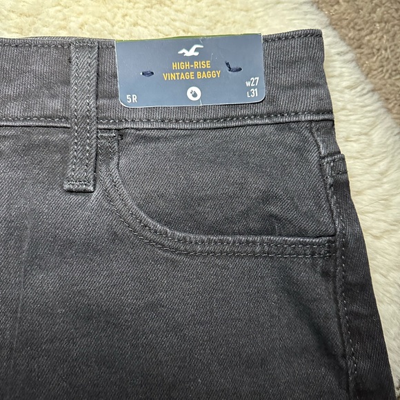 NWT Hollister High-Rise Baggy Wide Leg Jeans in Washed Black Size 5 or 27 - Picture 8 of 13